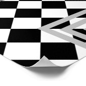 Abstrakt geometrisch Schwarz-weiß grau Poster (Ecke)