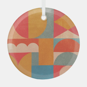 Abstrakt Geometrisch: Vintage Papierstruktur Ornament Aus Glas