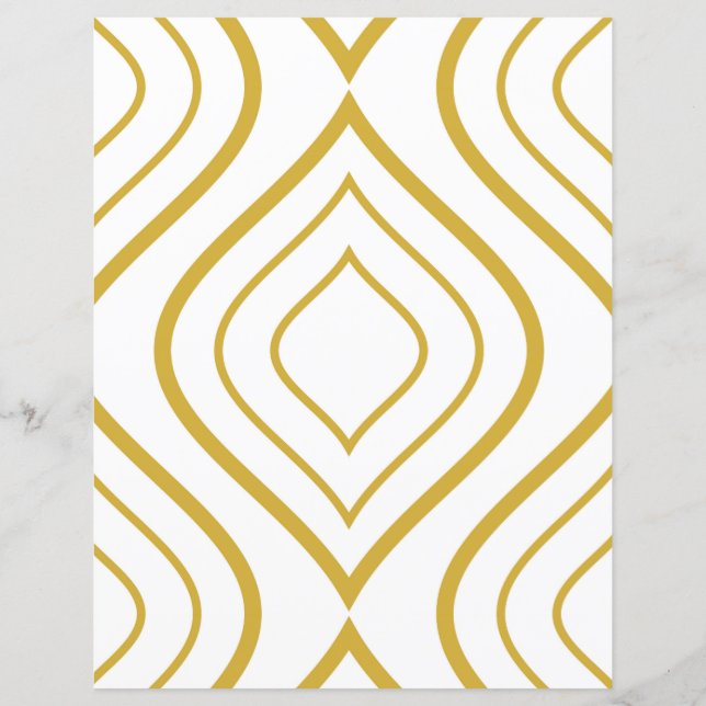 Abstrakt, geometrisch, weiß und gold (Rückseite)