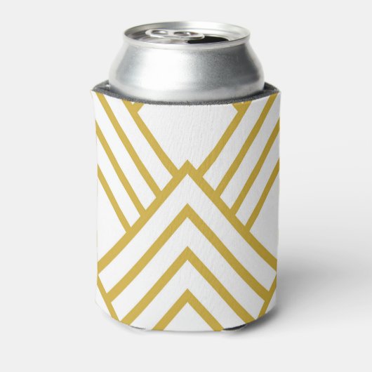 Abstrakt, geometrisch, weiß und gold dosenkühler (Kanne Rückseite)