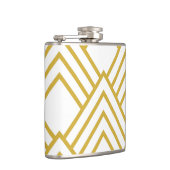 Abstrakt, geometrisch, weiß und gold flachmann (Rechts)