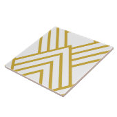 Abstrakt, geometrisch, weiß und gold fliese (Seite)