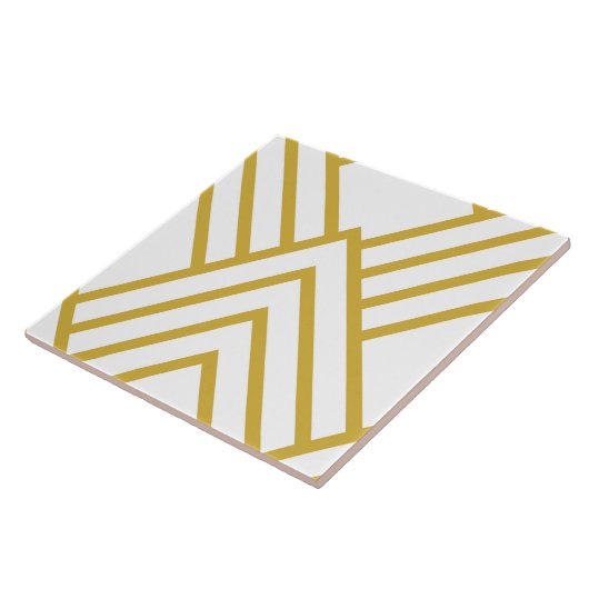 Abstrakt, geometrisch, weiß und gold fliese (Seite)