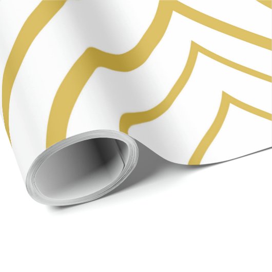 Abstrakt, geometrisch, weiß und gold geschenkpapier (Rolleneckpunkt)