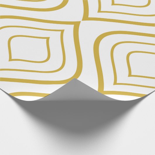 Abstrakt, geometrisch, weiß und gold geschenkpapier (Ecke)