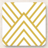 Abstrakt, geometrisch, weiß und gold getränkeuntersetzer (Vorderseite)