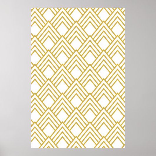 Abstrakt geometrisch, weiß und gold poster (Vorne)