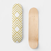 Abstrakt, geometrisch, weiß und gold skateboard (Vorderseite)