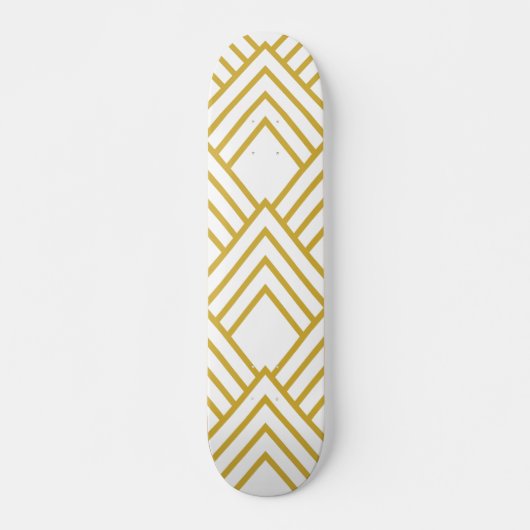Abstrakt, geometrisch, weiß und gold skateboard (Vorne)