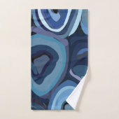 Abstrakt geometrische blaue Halbkreise Badhandtuch Set (Handtuch)