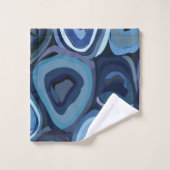 Abstrakt geometrische blaue Halbkreise Badhandtuch Set (Waschlappen)