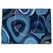 Abstrakt geometrische blaue Halbkreise Große Geschenktüte (Vorderseite)