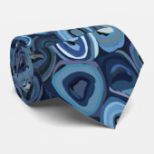 Abstrakt geometrische blaue Halbkreise Krawatte (Gerollt)