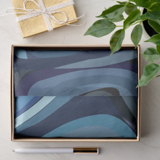 Abstrakt geometrische blaue Halbkreise Seidenpapier (Geschenk)