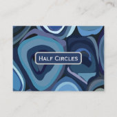 Abstrakt geometrische blaue Halbkreise Visitenkarte (Vorderseite)