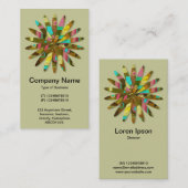 Abstrakt Geometrische Blume 02 - Pale Khaki Visitenkarte (Vorne/Hinten)