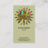 Abstrakt Geometrische Blume 02 - Pale Khaki Visitenkarte (Rückseite)