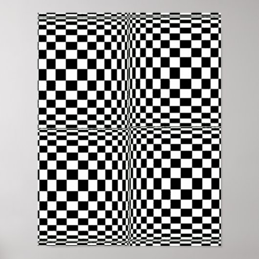 Abstrakt Geometrische Coole 3D-Schwarz-weiße Quadr Poster (Vorne)