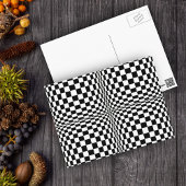 Abstrakt Geometrische Coole 3D-Schwarz-weiße Quadr Postkarte