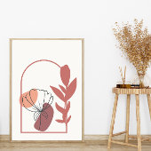 Abstrakt geometrische Formen Boho Style Foliage Le Poster