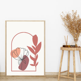 Abstrakt geometrische Formen Boho Style Foliage Le Poster