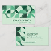 Abstrakt geometrische Formen Smaragdgrün Visitenkarte (Vorne/Hinten)