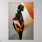 Abstrakt Geometrische Frau - Moderne Kunst Minimal Poster (Vorne)