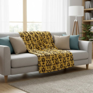 Abstrakt geometrische gelbe Blumendecke Fleecedecke