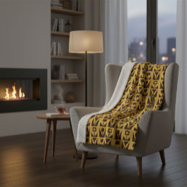 Abstrakt geometrische gelbe Blumendecke Sherpadecke