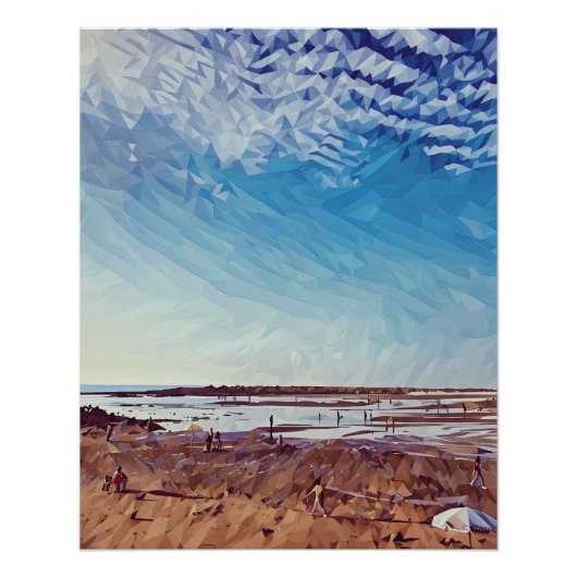 Abstrakt geometrische Küstenlandschaft Poster (Vorderseite)