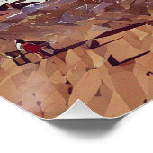 Abstrakt geometrische Küstenlandschaft Poster (Ecke)