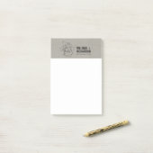 Abstrakt geometrische Logo-Linen/Schwarz Post-it Klebezettel (Auf Schreibtisch)