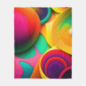 Abstrakt geometrische, moderne, farbenfrohe Bubles Fleecedecke (Vorderseite)