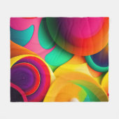 Abstrakt geometrische, moderne, farbenfrohe Bubles Fleecedecke (Vorderseite (Horizontal))