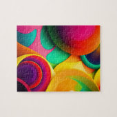 Abstrakt geometrische, moderne, farbenfrohe Bubles Puzzle (Horizontal)