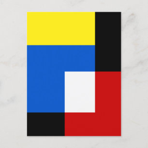 Abstrakt Geometrische Retro-Tones im Mondrian Styl Feiertagspostkarte