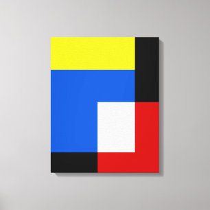 Abstrakt Geometrische Retro-Tones im Mondrian Styl Leinwanddruck
