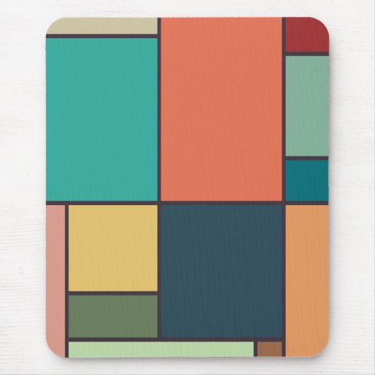 Abstrakt Geometrische Retro-Tones im Mondrian Styl Mousepad (Vorne)