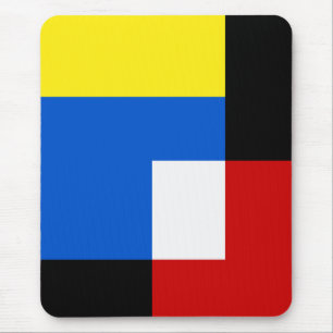 Abstrakt Geometrische Retro-Tones im Mondrian Styl Mousepad