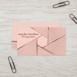 Abstrakt geometrische Rose Gold Foil Fotograf Visitenkarte