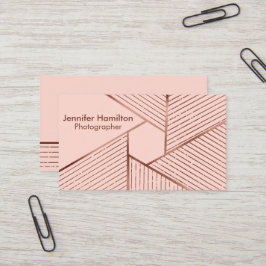 Abstrakt geometrische Rose Gold Foil Fotograf Visitenkarte