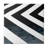 Abstrakt geometrische Schwarz-weiße Wasserfarbe Fliese (Vorderseite)