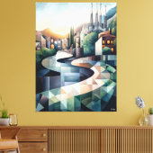 Abstrakt Geometrische Skyline von Barcelona Leinwanddruck (Insitu (Wohnzimmer))