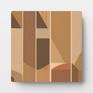 Abstrakt geometrische Terrakotta Midcentury Modern Fotoplatte