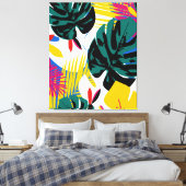 Abstrakt Geometrische tropische Monstera-Pflanze Leinwanddruck (Insitu (Schlafzimmer))