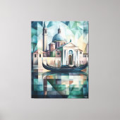Abstrakt geometrische Venedig-Skyline mit Gondola Leinwanddruck (Vorderseite)