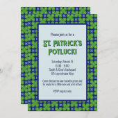 Abstrakt geometrische Vierblättrige Klee St. Patri Einladung (Vorne/Hinten)