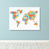 Abstrakt geometrische Weltkarte Leinwanddruck (Insitu (Holzboden))