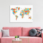 Abstrakt geometrische Weltkarte Leinwanddruck (Insitu (Wohnzimmer))