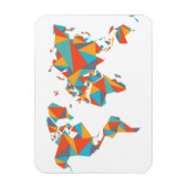 Abstrakt geometrische Weltkarte Magnet (Vertikal)
